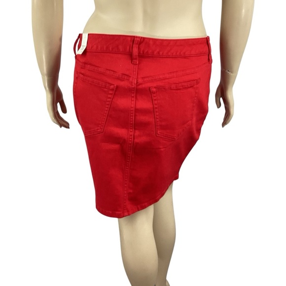 Torrid Red Denim Mini Pencil Skirt Size 18 - Picture 5 of 7